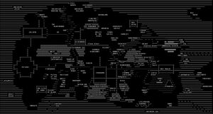 An ASCII map of the CoffeeMUD Alramidgaardia world.