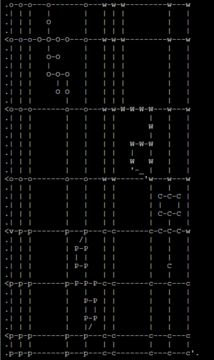 An ASCII Map of Prairie Groves.